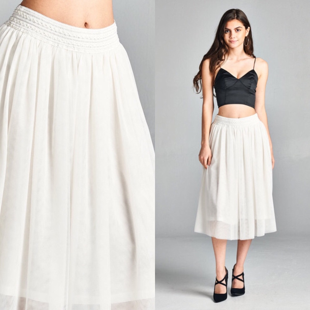 LAST 1🌸 tulle midi full skirt tutu white - Picture 5 of 6